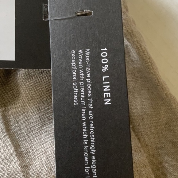 Tan Elastic Waistband Capris for Casual Comfort 100 percent linen - Picture 7 of 9